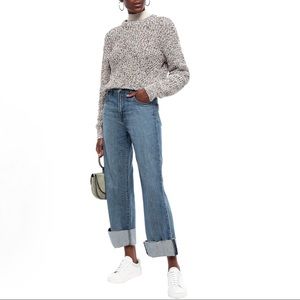 J BRAND Joan cropped frayed faded high-rise wide-leg jeans 27